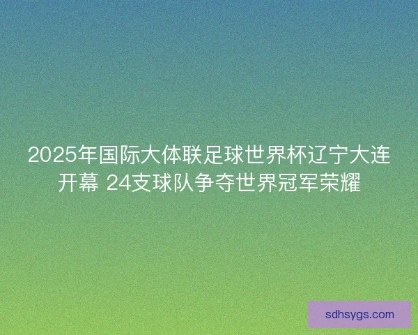 2025年国际大体联足球世界杯辽宁大连开幕 24支球队争夺世界冠军荣耀